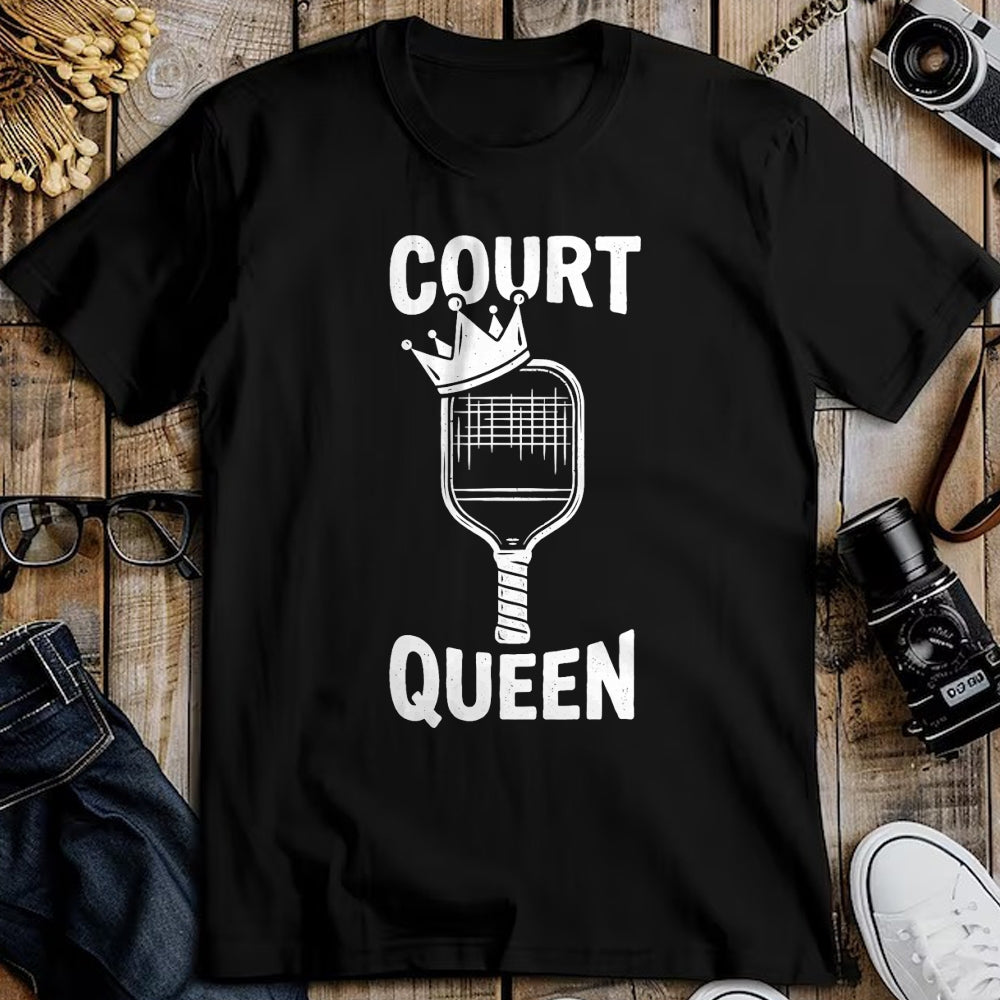 Funny Pickleball Shirt, Pickleball Lover Unisex T-Shirt/Hoodie/Sweatshirt HLT00 - Pickleball Court Queen T-Shirt
