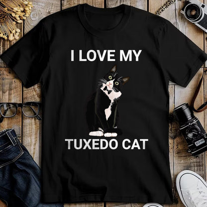 Cat Love Shirt, Funny Cat Lover Gift UnisexT-Shirt/Hoodie/Sweatshirt HLT00 - I Love My Tuxedo Cat, for Tuxedo Cat Lover, Funny Tuxedo Cat T-Shirt (1)