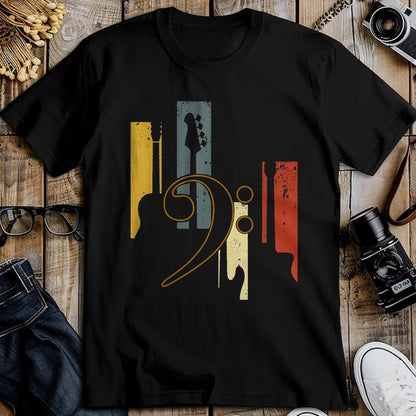 Guitar Lover Shirt, Funny Guitar UnisexT-Shirt/Hoodie/Sweatshirt HLT00 - Bass Clef Vintage Bass Guitar Players Music Vintage Guitar T-Shirt