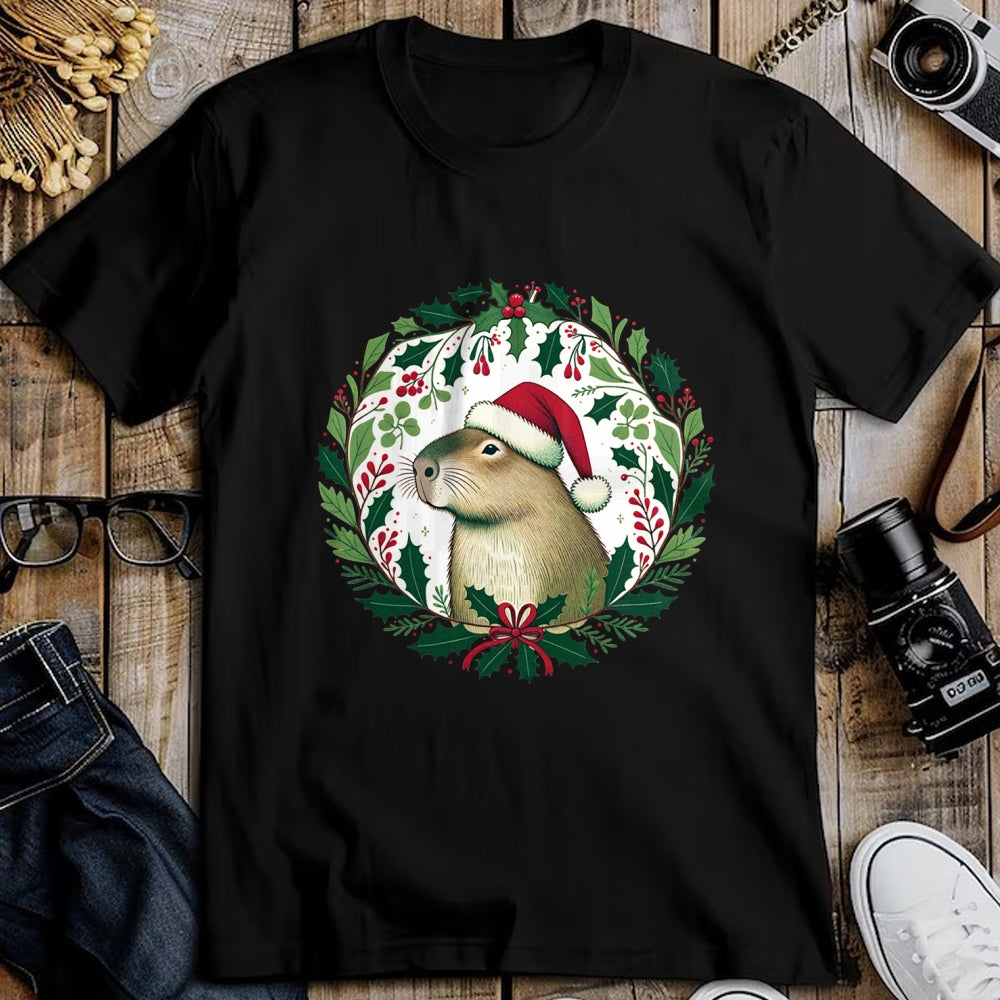Cute Capybara Shirt, Funny Capybara Unisex T-Shirt/Hoodie/Sweatshirt HLT00 - Capybara Christmas illustration Long Sleeve T-Shirt (1)