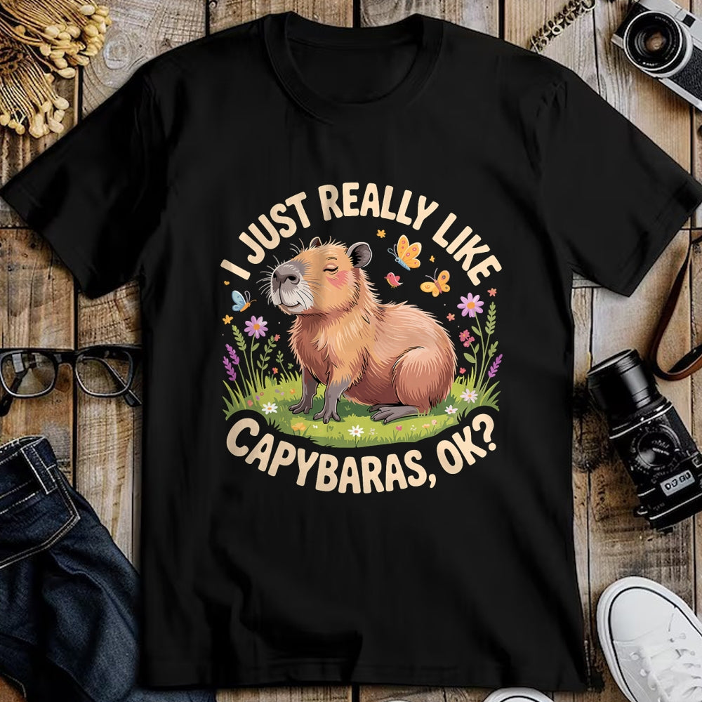 Cute Capybara Shirt, Funny Capybara Unisex T-Shirt/Hoodie/Sweatshirt HLT00 - Funny Capybara Art for Men Women Kids Capy Rodent Capybara T-Shirt (1)