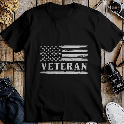 Proud Veteran Shirt, Funny Veteran UnisexT-Shirt/Hoodie/Sweatshirt HLT00 - Veteran Grey Vintage USA Flag Father_s Day Patriot T-Shirt