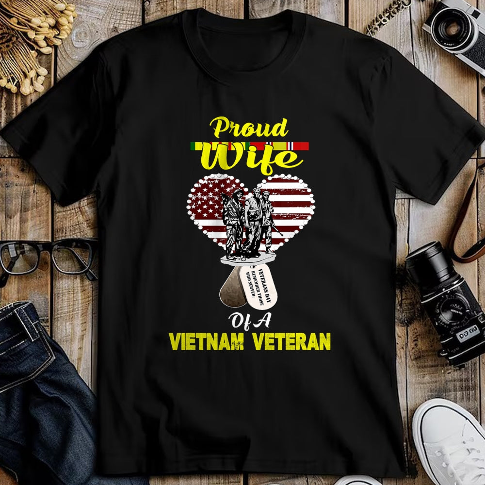 Best Wife Shirt, Wife and Husband Unisex T-Shirt/Hoodie/Sweatshirt HLT00 - Gift for wife T shirt, lucky wife   Proud Wife Of A Vietnam Veteran T shirt