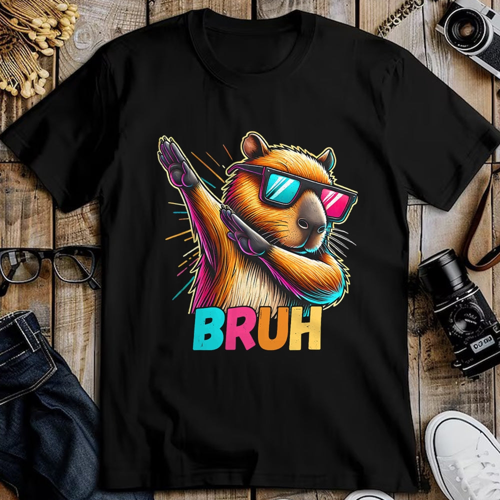 Cute Capybara Shirt, Funny Capybara Unisex T-Shirt/Hoodie/Sweatshirt HLT00 - Funny Dabbing Capy Bruh Teens Youth Kids Meme Rodent Lovers T-Shirt