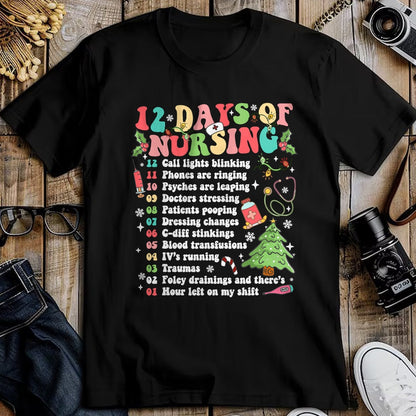 Funny Nurse Shirt, Nurse Unisex T-Shirt/Hoodie/Sweatshirt HLT00 - 12 Day Of Nursing Hospital Christmas Nurse Xmas NICU PICU ED T-Shirt