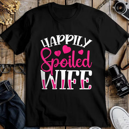 Best Wife Shirt, Wife and Husband Unisex T-Shirt/Hoodie/Sweatshirt HLT00 - Gift for wife T shirt, spoiled wife   Womens Funny Wife Happily Spoiled Wife V-Neck T-Shirt