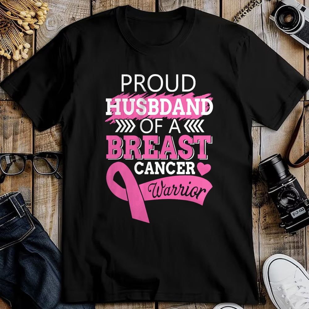 Best Wife Shirt, Wife and Husband Unisex T-Shirt/Hoodie/Sweatshirt HLT00 - Gift for wife T shirt, lucky wife   Proud Husband Of A Breast Cancer Warrior Support For My Wife T-S