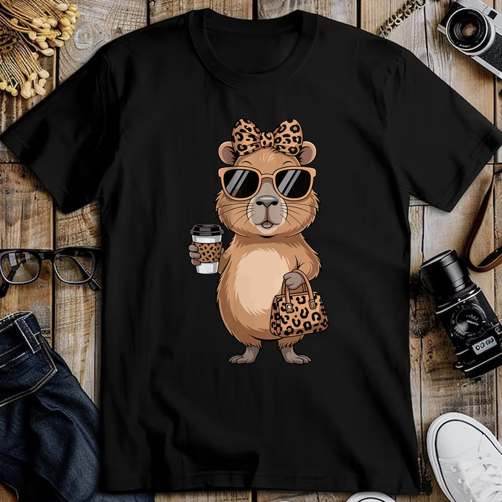 Cute Capybara Shirt, Funny Capybara Unisex T-Shirt/Hoodie/Sweatshirt HLT00 - Fashion Funny Leopard Capybara Coffee Cute Women Girls T-Shirt