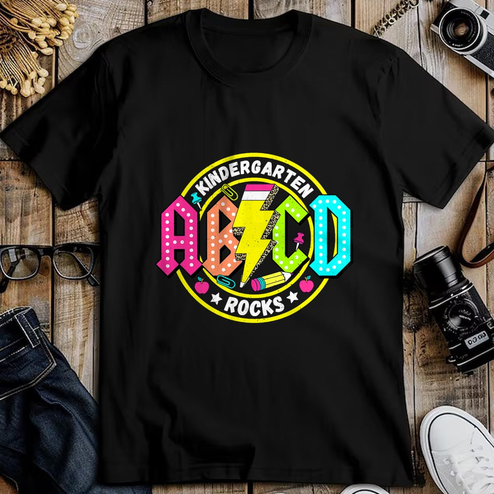 Best Student Shirt, Funny Back To School UnisexT-Shirt/Hoodie/Sweatshirt HLT00 - Kindergarten Rocks ABCD Back to School Funny Rock Teacher T-Shirt