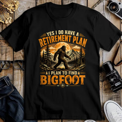 Funny Camping Shirt, Gift For Camping Lover Unisex T-Shirt/Hoodie/Sweatshirt HLT00 - Vintage Bigfoot Mountain Explorer Retirement Plan Merch T-Shirt