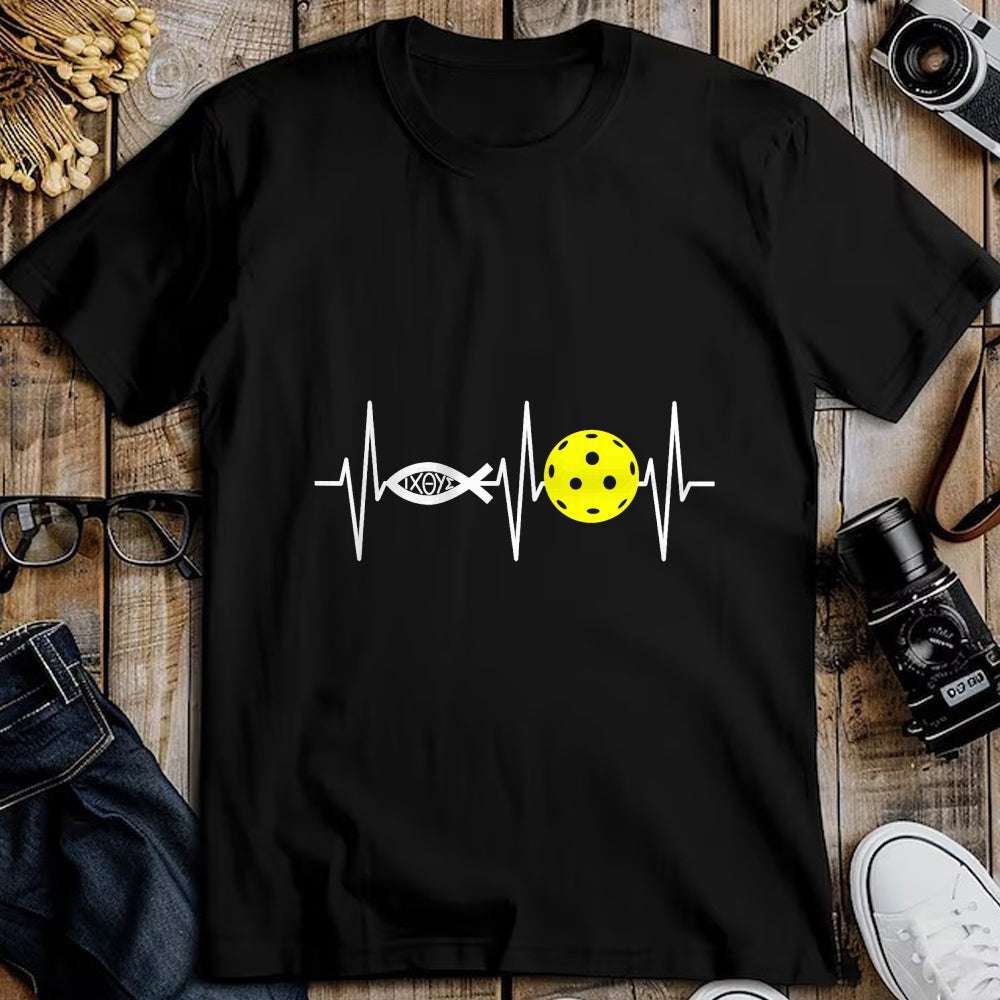 Funny Pickleball Shirt, Pickleball Lover Unisex T-Shirt/Hoodie/Sweatshirt HLT00 - Christian Shirt Pickleball Player Ichthys Jesus Fish Symbol T-Shirt