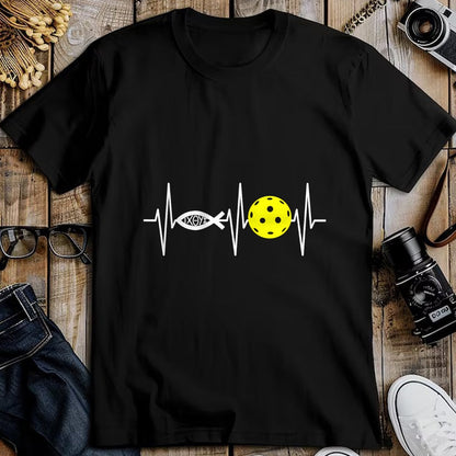 Funny Pickleball Shirt, Pickleball Lover Unisex T-Shirt/Hoodie/Sweatshirt HLT00 - Christian Shirt Pickleball Player Ichthys Jesus Fish Symbol T-Shirt
