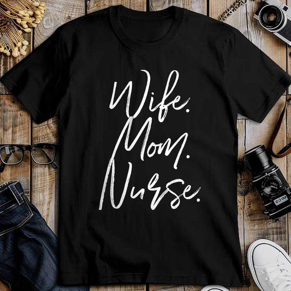Funny Nurse Shirt, Nurse Unisex T-Shirt/Hoodie/Sweatshirt HLT00 - Nursing Appreciation Gifts Shirt WIFE MOM NURSE RN Women T-Shirt (1)