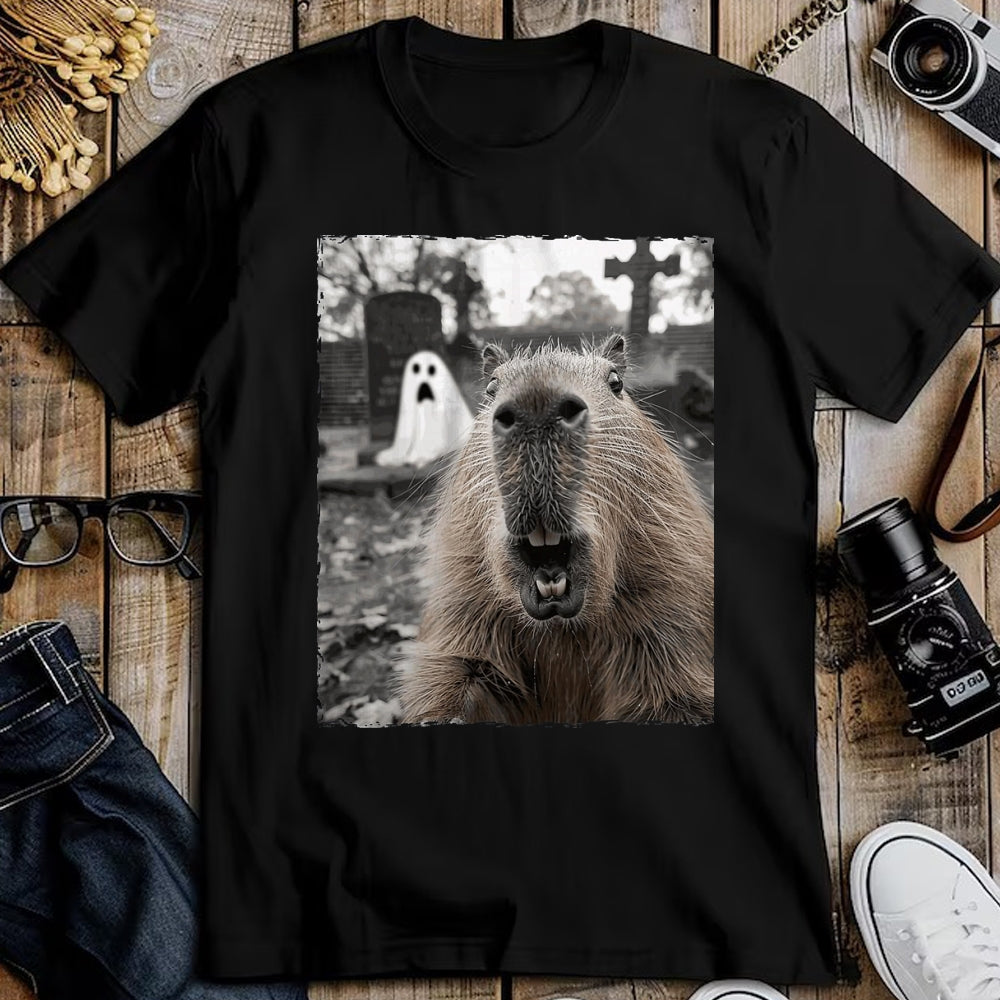 Cute Capybara Shirt, Funny Capybara Unisex T-Shirt/Hoodie/Sweatshirt HLT00 - Funny Capybara Halloween Costume T-Shirt, Men, Black, Small