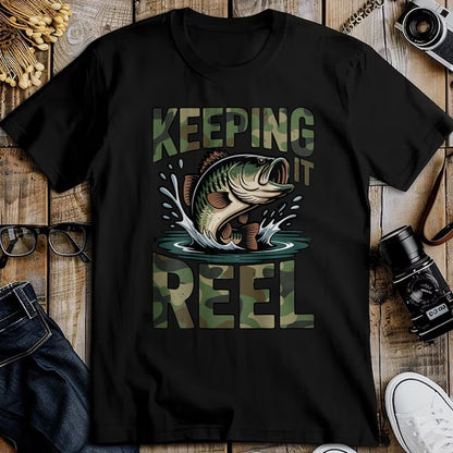 Funny Fishing Shirt, Gift For Fishing Lover Unisex T-Shirt/Hoodie/Sweatshirt HLT00 - Youth Camo Fishing Bass Fish Keeping It Reel Funny Fishing T-Shirt