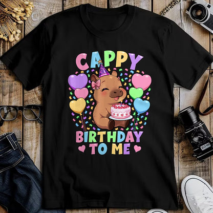 Cute Capybara Shirt, Funny Capybara UnisexT-Shirt/Hoodie/Sweatshirt HLT00 - Capybara Birthday Shirt  Kawaii Girl Cappy Birthday to Me T-Shirt