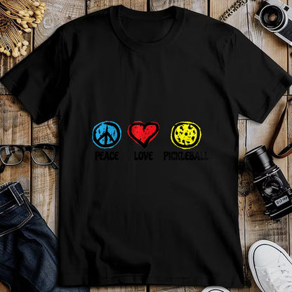 Funny Pickleball Shirt, Pickleball Lover Unisex T-Shirt/Hoodie/Sweatshirt HLT00 - Peace Love Pickleball Pickleball Shirt for Pickleball Player T-Shirt