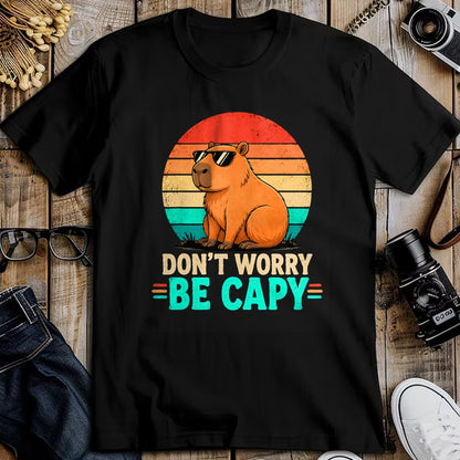 Cute Capybara Shirt, Funny Capybara Unisex T-Shirt/Hoodie/Sweatshirt HLT00 - Funny Be Capy Relaxed Capybara Vintage Cartoon Graphic T-Shirt