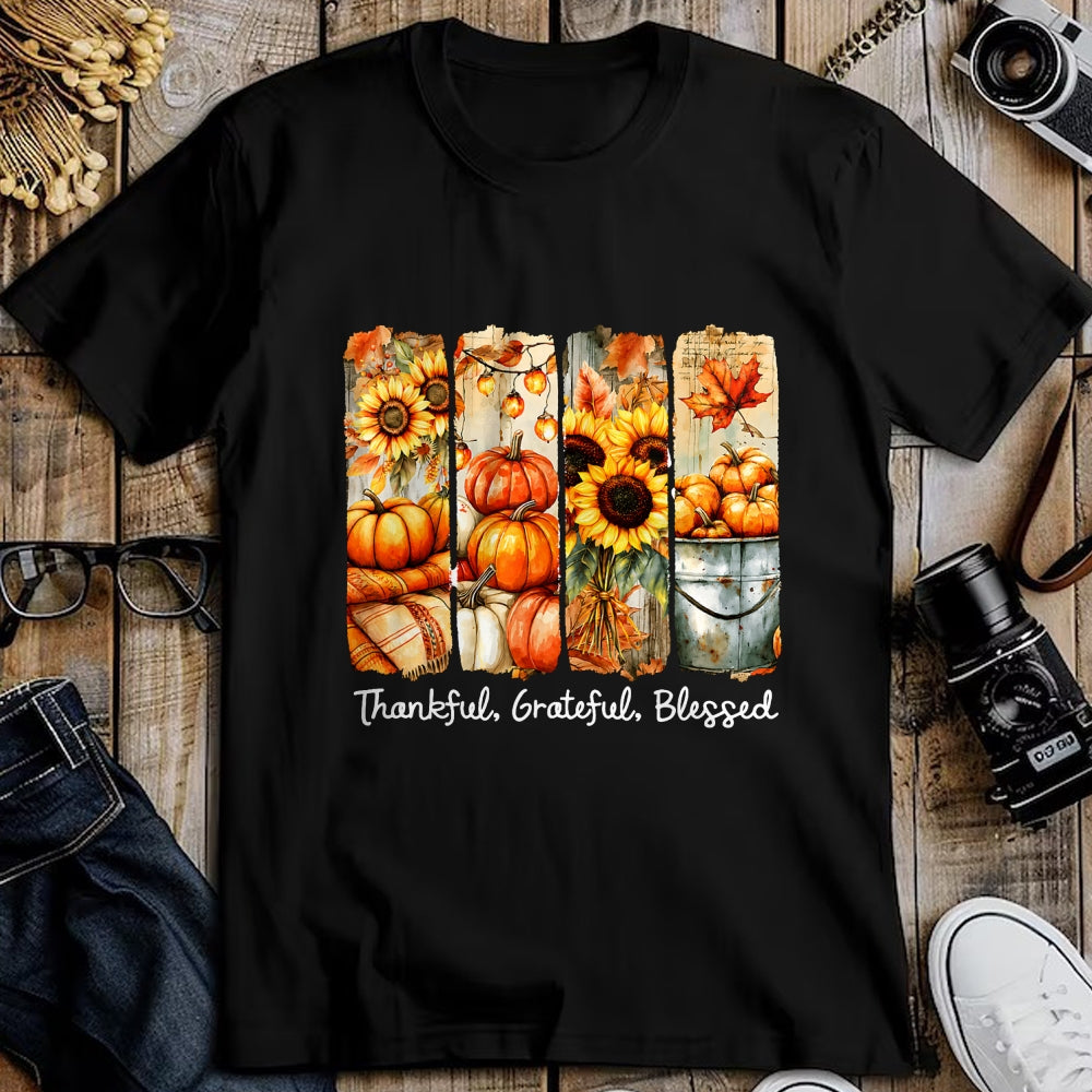 Best Thanksgiving Family Shirt , Funny Thanksgiving UnisexT-Shirt/Hoodie/Sweatshirt HLT00 - Grateful Thankful Blessed Happy Thanksgiving Pumpkin Womens T-Shirt