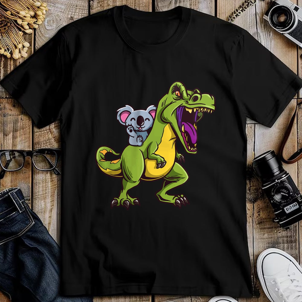 Best Dinosaur Lover Shirt, Funny Dinosaur UnisexT-Shirt/Hoodie/Sweatshirt HLT00 - Kawaii Koala Bear Riding T-Rex - Cute & Funny Trex Dinosaur T-Shirt