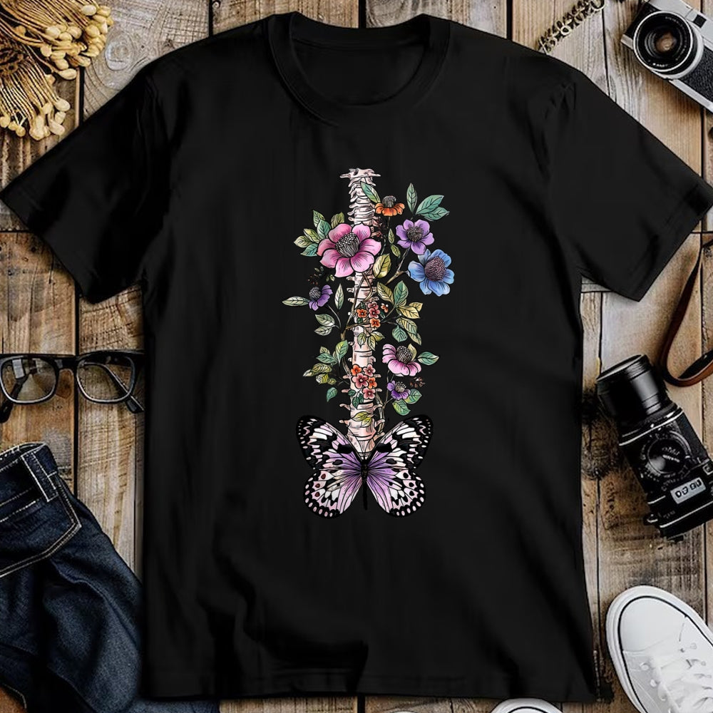 Best Doctor Shirt, Funny Doctor UnisexT-Shirt/Hoodie/Sweatshirt HLT00 - Floral Skeleton Butterfly Spine Chiropractor Chiropractic T-Shirt