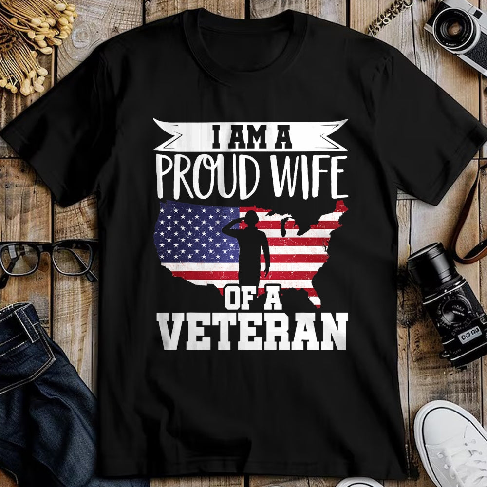 Best Wife Shirt, Wife and Husband Unisex T-Shirt/Hoodie/Sweatshirt HLT00 - Gift for wife T shirt, lucky wife   Proud Wife Of Veteran Nothing Scares Patriotic Veterans Day T-Sh