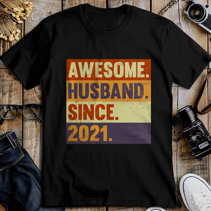 Best Wife Shirt, Wife and Husband Unisex T-Shirt/Hoodie/Sweatshirt HLT00 - 3rd Year Wedding Anniversary Epic Awesome Husband Since 2021 T-Shirt