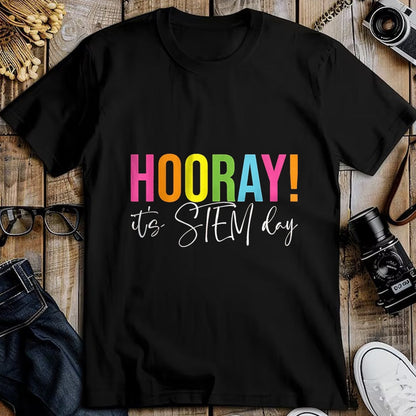 Best Student Shirt, Funny Back To School UnisexT-Shirt/Hoodie/Sweatshirt HLT00 - Hooray It_s STEM Day Teacher Specials Squad Back to School T-Shirt, Women, Black, X-Large