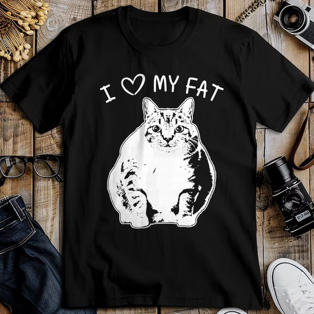 Cat Love Shirt, Funny Cat Lover Gift UnisexT-Shirt/Hoodie/Sweatshirt HLT00 - I Love My Fat Cat Funny Cat Lover T-Shirt Gift Idea T-Shirt