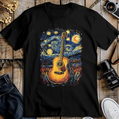 Guitar Lover Shirt, Funny Guitar UnisexT-Shirt/Hoodie/Sweatshirt HLT00 - Starry Night Inspired Acoustic Guitar T-Shirt