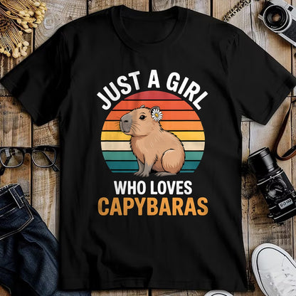 Cute Capybara Shirt, Funny Capybara Unisex T-Shirt/Hoodie/Sweatshirt HLT00 - Girls Capybara T-Shirt (1)