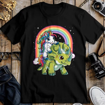 Best Dinosaur Lover Shirt, Funny Dinosaur UnisexT-Shirt/Hoodie/Sweatshirt HLT00 - Unicorn Riding Dinosaur Triceratops Funny Boys Girls Rainbow T-Shirt Small