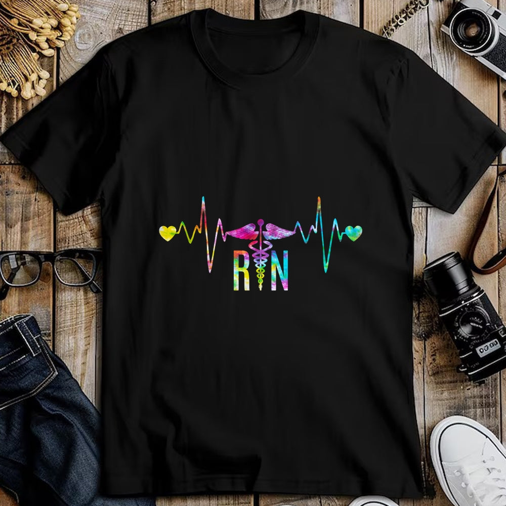 Funny Nurse Shirt, Nurse Unisex T-Shirt/Hoodie/Sweatshirt HLT00 - Lovely RN Registered Nurse Tie Dye - Nurse Tshirts for Women Long Sleeve T-Shirt