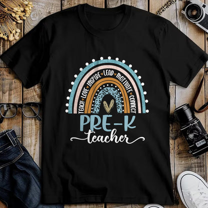 Best Student Shirt, Funny Back To School UnisexT-Shirt/Hoodie/Sweatshirt HLT00 - Pre-K Teacher Leopard Boho Rainbow Back to School T-Shirt