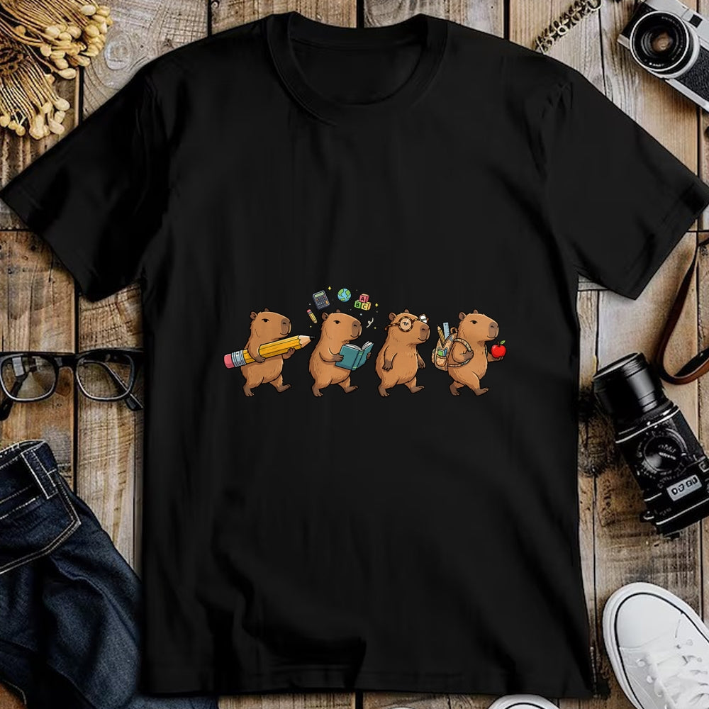Cute Capybara Shirt, Funny Capybara Unisex T-Shirt/Hoodie/Sweatshirt HLT00 - Funny Capybara Back to School Teacher Student T-Shirt