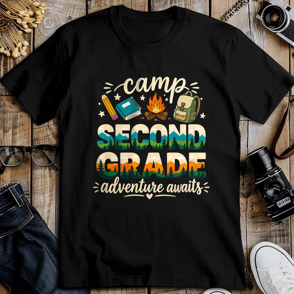 Funny Camping Shirt, Gift For Camping Lover Unisex T-Shirt/Hoodie/Sweatshirt HLT00 - Camp Second Grade Adventure Awaits Girl Teacher Boy Kids T-Shirt