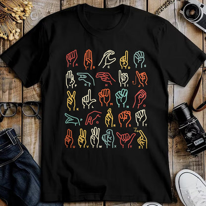 Gift for Dad Shirt, Funny Dad Unisex T-Shirt/Hoodie/Sweatshirt HLT00 –  ASL ABC American Sign Language Alphabet Retro Deaf Awareness T-Shirt