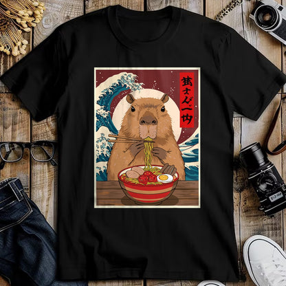 Cute Capybara Shirt, Funny Capybara Unisex T-Shirt/Hoodie/Sweatshirt HLT00 - Capybara Ramen Japanese Funny Graphic Tee Kawaii Anime Gifts T-Shirt