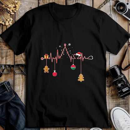Funny Nurse Shirt, Nurse Unisex T-Shirt/Hoodie/Sweatshirt HLT00 - Christmas Tree Heartbeat Funny Christmas Nursing Costume T-Shirt