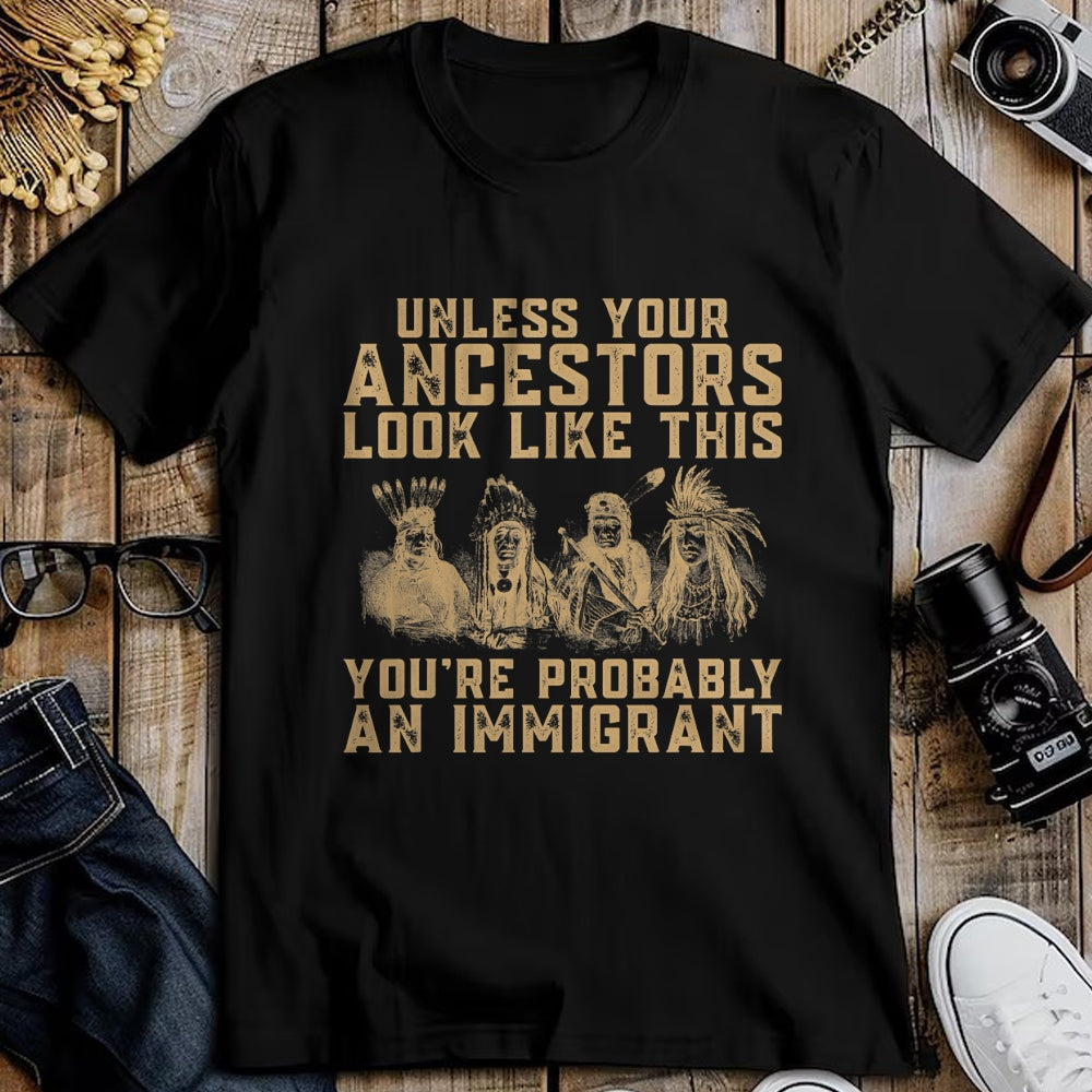 Native American T-Shirts, Vintage Native American Unisex T-Shirt/Hoodie/Sweatshirt HLT00 - American Indian You_re Probably An Immigrant