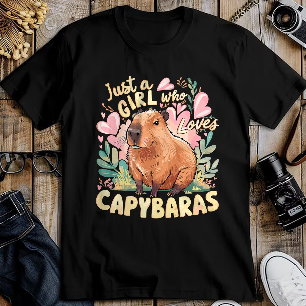 Cute Capybara Shirt, Funny Capybara Unisex T-Shirt/Hoodie/Sweatshirt HLT00 - Capybara Cute Just a Girl who Loves Capybaras T-Shirt