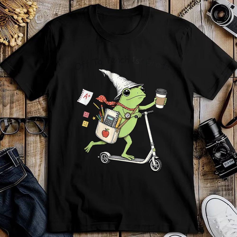 Best Student Shirt, Funny Back To School UnisexT-Shirt/Hoodie/Sweatshirt HLT00 - Off to Teach 1st Grade Teacher Frog Funny Back to School T-Shirt