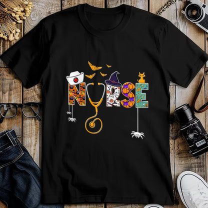 Funny Nurse Shirt, Nurse Unisex T-Shirt/Hoodie/Sweatshirt HLT00 - Halloween Nurse Nursing Cute Health Worker Halloween Pattern T-Shirt
