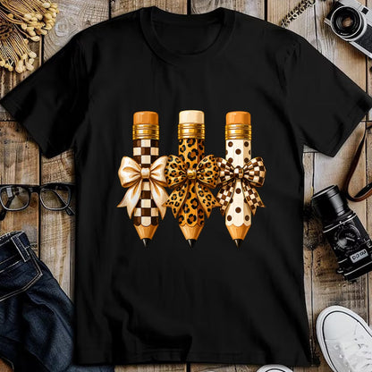 Best Student Shirt, Funny Back To School UnisexT-Shirt/Hoodie/Sweatshirt HLT00 - Preppy Leopard Pencil Bow Coquette Teacher Back to School T-Shirt (3)