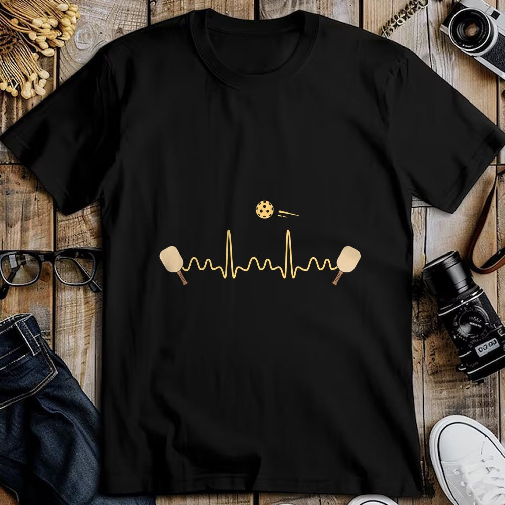 Funny Pickleball Shirt, Pickleball Lover Unisex T-Shirt/Hoodie/Sweatshirt HLT00 - Funny Heartbeat Pickleball Player EKG Woman Men Kids Long Sleeve T-Shirt