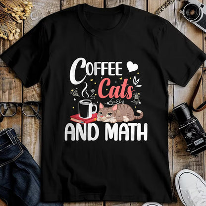 Cat Love Shirt, Funny Cat Lover Gift UnisexT-Shirt/Hoodie/Sweatshirt HLT00 - I Love Math Cats And Coffee Heart Mathematics Teacher T-Shirt