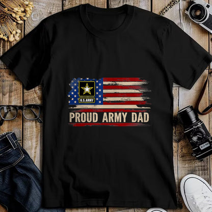 Gift for Dad Shirt, Funny Dad Unisex T-Shirt/Hoodie/Sweatshirt HLT00 – Vintage Proud Army Dad American Flag Veteran Gift T-Shirt