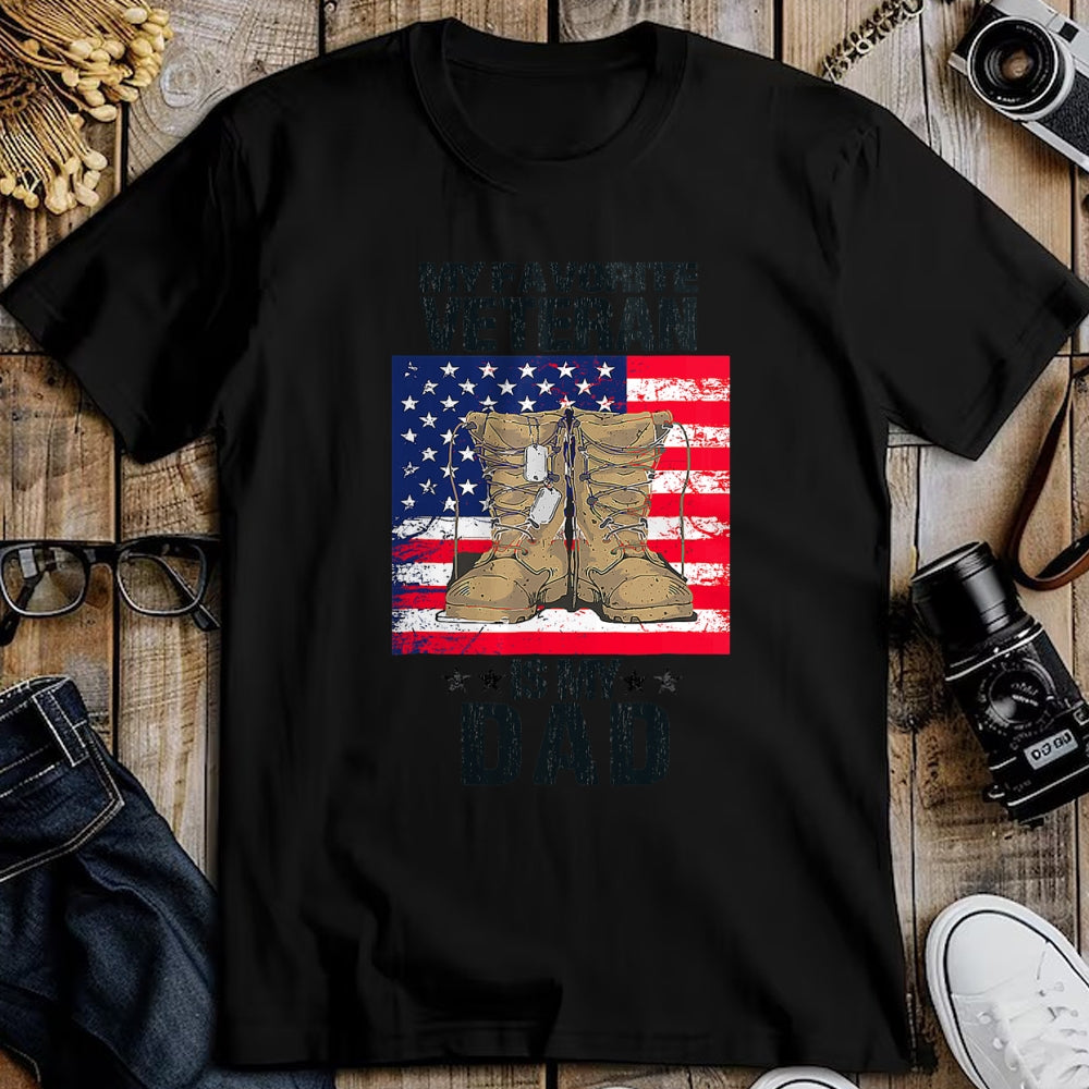 Gift for Dad Shirt, Funny Dad Unisex T-Shirt/Hoodie/Sweatshirt HLT00 – Dad Father_s Day My Favorite Veteran Is My Father Proud Kids T-Shirt