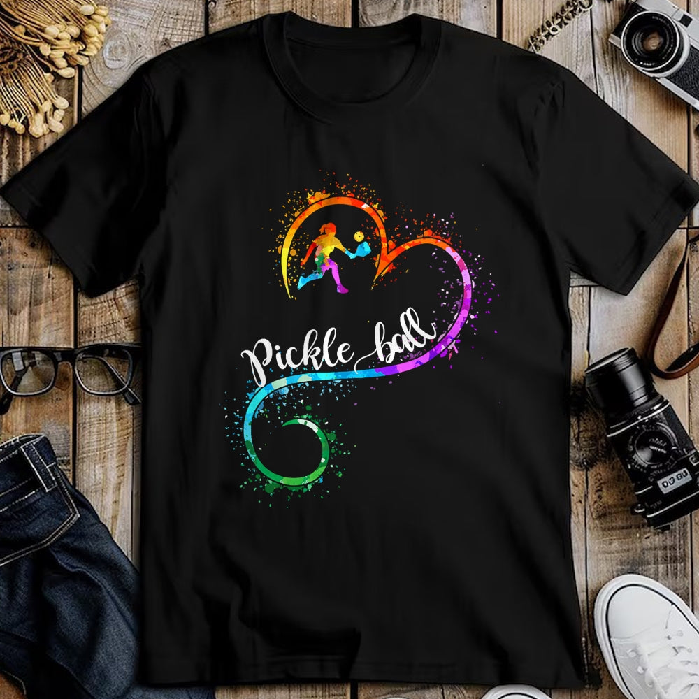 Funny Pickleball Shirt, Pickleball Lover Unisex T-Shirt/Hoodie/Sweatshirt HLT00 - I Love Pickleball Watercolors Funny Pickleball Girl Player T-Shirt