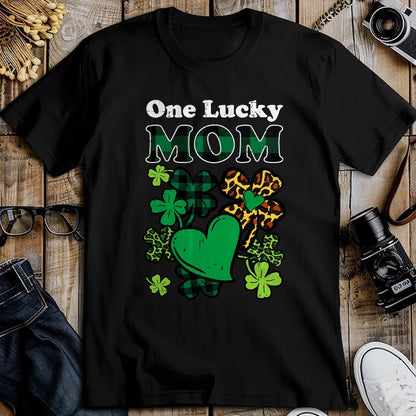 Patrick Day Shirts for Family, Funny Patrick Day shirts, st patrick's day Unisex T-Shirt/Hoodie/Sweatshirt HLT00 - One Lucky Mom Plaid Shamrock Heart St Patrick Day Mommy Mama T-Shirt